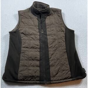 Columbia Quilted Vest Womens Brown Softshell Fleece See Pics For Measurements
